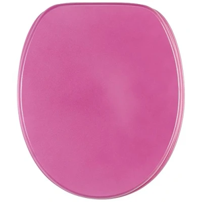 Image of Sanilo Soft Close Toilet Seat, Wide Choice of Glittering Seats, Stable Hinges, Easy to Mount (Pink)