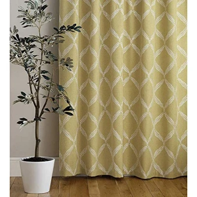 Image of Paoletti Contemporary Olivia Pencil Pleat Curtains, Citrine, 168 x 229cm