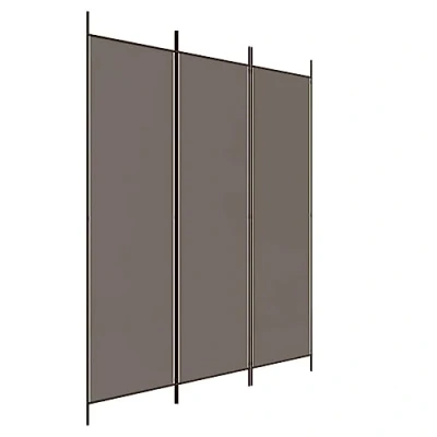 Image of vidaXL 3 Panel Room Divider Anthracite Foldable Fabric Partition for Privacy, Space Separator Living Room, Bedroom, Modern Home Decor, 150x200 cm