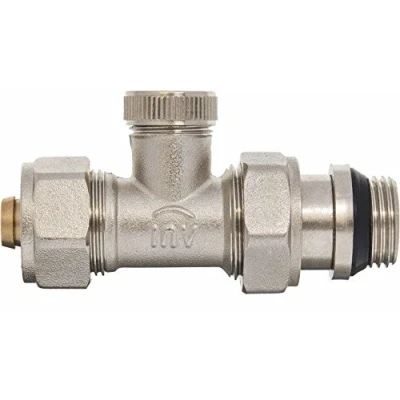 Image of Straight Manual Return Outlet Radiator Valve 16mm PEX Compression Fittings x 1/2&quot; BSP