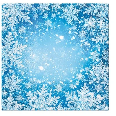 Image of 20 Napkins Snow Crystal Magic Snowflakes Winter Christmas Table Decoration 33 x cm