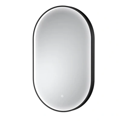 Image of Balterley Contemporary Oval Inset Framed LED Touch Sensor Mirror 800 x 500mm Black