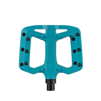 Image of Funn Taipan S Glass Fiber Reinforced Thermoplastic Bike Pedals with 9/16 inch CrMo Axles and Shin Friendly Pins for MTB/BMX/Urban/Gravel Riding (Turquoise)