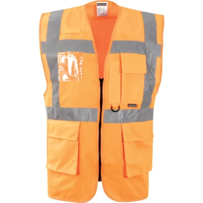 Image of Portwest S476 Lightweight Reflective Berlin Hi Vis Executive Vest Orange, X Large