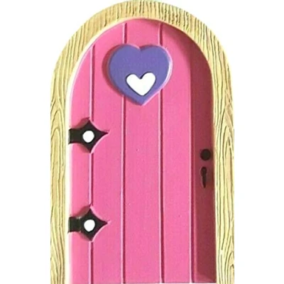 Image of Enchanted Miniature World Fairy Door Garden Home Indoor Outdoor Ornament 8 designs 12cm (pink heart)