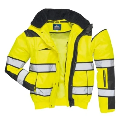 Image of Portwest Men&#039;s C466ybr4xl Work Coat, Yellow/Black, 4XL UK
