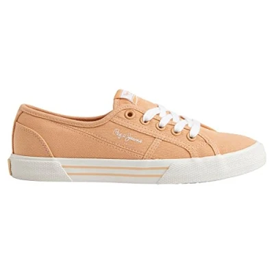 Image of Pepe Jeans Women&#039;s Brady Basic W Sustainable Sneaker, Orange (Light Orange), 3 UK