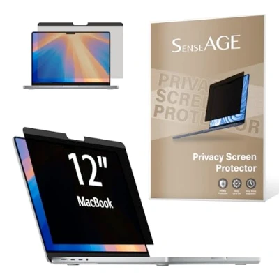 Image of SenseAGE Magnetic Privacy Screen Filter for MacBook 12 inch, Easy On/Off Anti Blue Light, Glare Protector, Compatible with Apple Mac Laptop inch