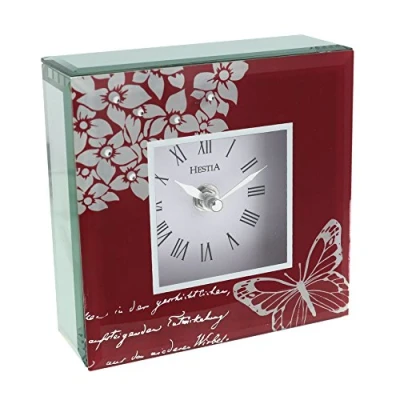 Image of Hestia Masala Collection 14cm Mirror Glass Mantel Clock