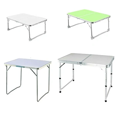 Image of Folding Picnic Camping Desk Laptop Table Stand Computer Notebook Tray, Bed Table, Reading Holder, Dorm on Bed/Sofa (Unfolding Size: 60x40x26cm) White