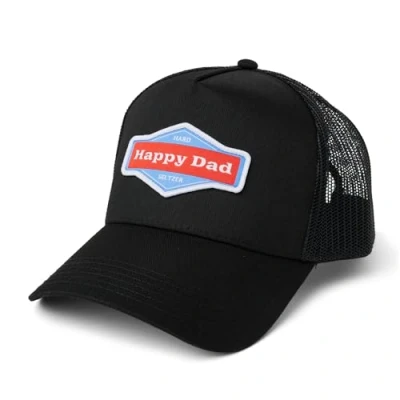Image of Happy Dad Trucker Hat, Black, One Size