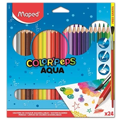 Image of Maped Color&#039;Peps Aqua Watercolour Colouring Pencils (Pack of 24)