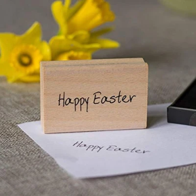 Image of Art Stamps 7022B Scribbled Happy Easter Stamp Black