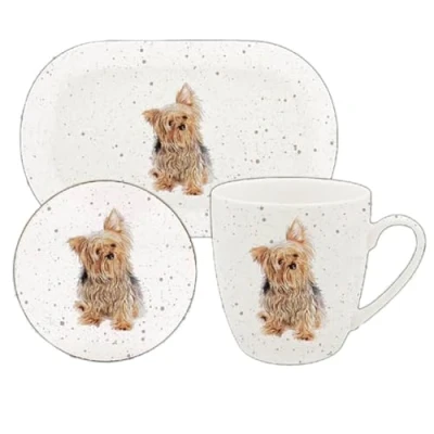 Image of Lesser &amp; Pavey Coaster, Tray Mug Set Coffee Table Tray, Mugs Coasters Perfect for Any Home or Office Yorkie Tea with Coast Sarah Boddy