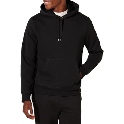 Image of Amazon Essentials Men&#039;s Hooded Fleece Sweatshirt (Available in Big &amp; Tall), Black Heather, XXL