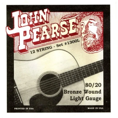 Image of John Pearse Strings® 1300L For 12 String Acoustic Guitar 80/20 Bronze Wound Light Gauge 010 010/047 027