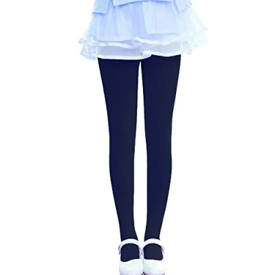 Image of Kids Fashion Girls Microfiber Semi Opaque Tights 40 Denier (8 10 Years (134cm), Navy)
