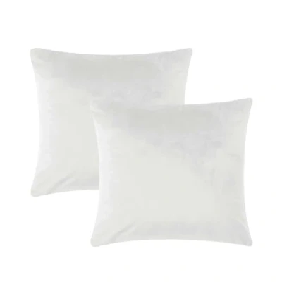 Image of AMEHA Velvet Cushion Covers 45 x cm 2 Pack Square Throw Pillow Cases Decorative White Cover for Sofa Bedroom Couch Living Room with Invisible Zipper (18 18 Inch)