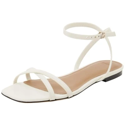 Image of BOSS Charlize Sandals, Women&#039;s, Size: 8, Open white Leather