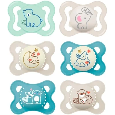 Image of MAM Day and Night Silicone Dummies 0 6 Months Pack of Boys