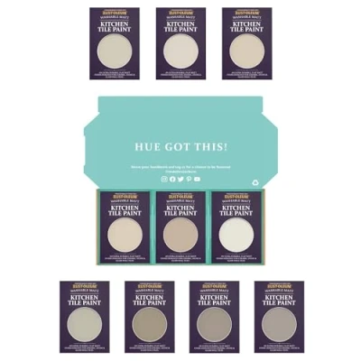 Image of Rust Oleum Kitchen Wall Tile Paint in Matt Finish Restful Neutrals Tester Box