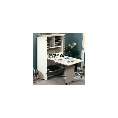 Image of Teknik Office Hideaway Craft Station and Desk Color: Antique White