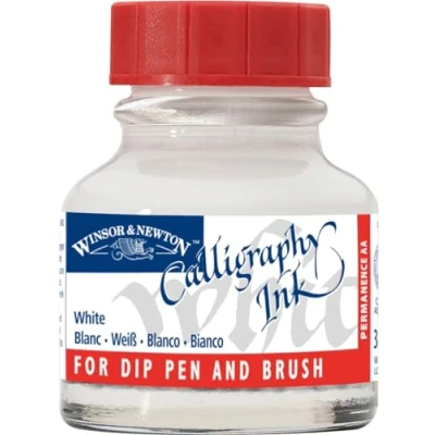 Image of Winsor and Newton WN 1110702 Calligraphy Ink Bottle, 30 ml White