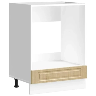 Image of vidaXL oven cabinet porto engineered wood sonoma oak adjustable feet compact, space saving design, ample storage 60 x 46 81.5 cm