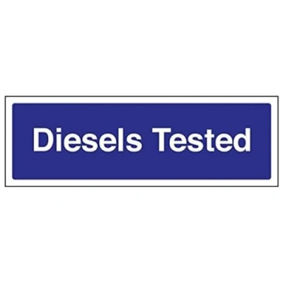 Image of Vsafety 78010AX S &quot;Diesels Tested&quot; Sign, Landscape, 300 mm x 100 (Pack of 3)