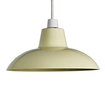 Image of MiniSun Retro Style Gloss Cream Metal Easy Fit Ceiling Pendant Light Shade