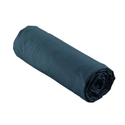 Image of douceur d&#039;intérieur, Percale Fitted Sheet 180 x 200 cm Midnight Blue Cotton