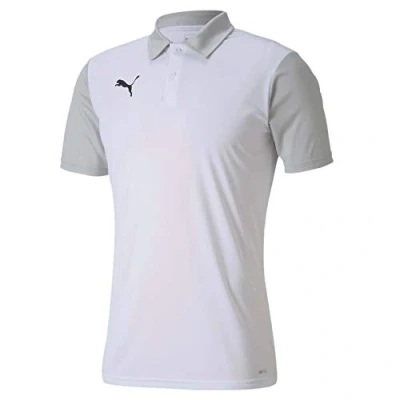 Image of PUMA Team Goal 23 Sideline Polo Football Shirt White Gray Violet, X Large