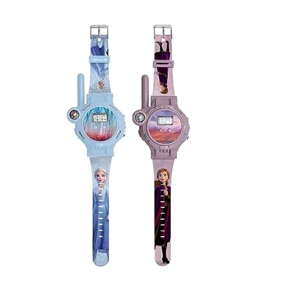 Image of Lexibook, Frozen, Walkie Talkies Watches, 2 pieces, range up to 200m/600 feet, flashlight, compass, rechargeable, Blue/purple, DMWTW1FZ