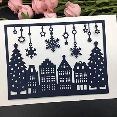 Image of Christmas Dies for Card Making, YunTrip Village Snowflake Tree Metal Cutting Stencil DIY Scrapbooking Album Embossing Paper Cards Decorative Craft