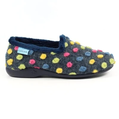 Image of Lunar Helix Polka Dot Slipper 4 UK Blue