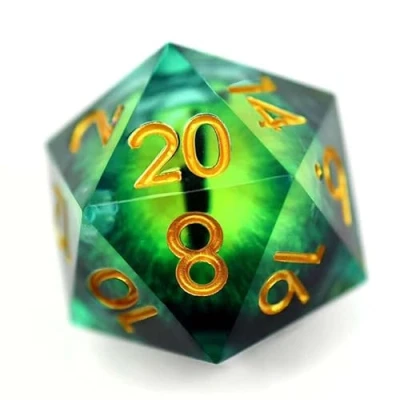 Image of BESCON Dragon&#039;s Eye Sharp Edged Polyhedral Dice Set of 7, Handmade for Role Playing Game