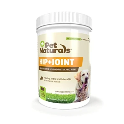 Image of Pet Naturals Hip and Joint Supplement with Glucosamine, Chondroitin MSM for Dogs Cats, Duck Flavor, 160 Chews