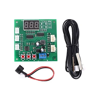 Image of Driver Module, DC 12V 24V 48V 2 Channel PWM 4 Wire Fan Temperature Controller Speed Governor Display Module for PC Fan/Alarm