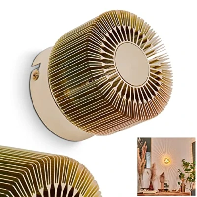 Image of hofstein Wall lamp Cantoni, Round Made of Metal in Gold, 1 Flame, x G9, Modern Reading with Great Light Effect, Without Bulbs
