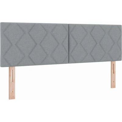 Image of vidaXL LED Headboard Diamond Blocks Design Light Grey 160 cm Fabric