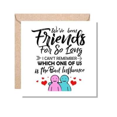 Image of MUGGZ Card Gift for Friend/Friendship Which One of Us is The Bad Influence. Giftset Made in UK
