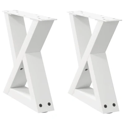 Image of vidaXL Steel Coffee Table Legs/Powder Coated White Adjustable Feet/Easy Assembly/Modern Design/Living Room Decor