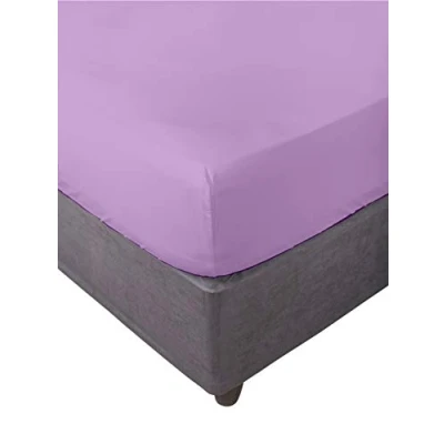 Image of Miracle Home. Fitted Sheet, Elastic, Soft, Comfortable, Anti Pilling. Cotton 50% Polyester. Malve. 135 x 200 cm
