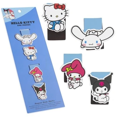 Image of Hello Kitty Magnetic Bookmark Page Clip Pack of 4 School Reading Gifts for Her (Multi Pack)