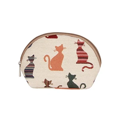 Image of Signare Tapestry Women Travel Cosmetic Bag/Make Up Brush Bag Colourful s (COSM CHEKY), Small, Cheeky Cat