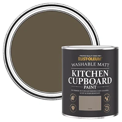 Image of Rust Oleum Brown Kitchen Cupboard Paint in Matt Finish Cocoa 750ml