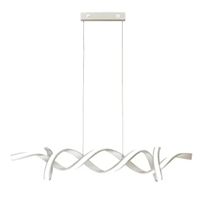 Image of Music LED Silver Designer Linear Bar Pendant 3000K