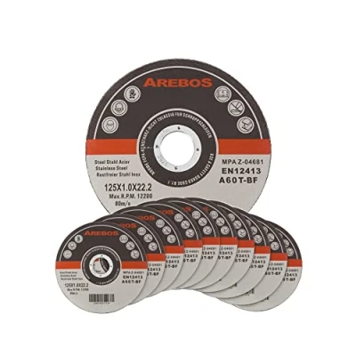 Image of Arebos 200 x Cutting Discs 125mm 1 mm Metal Flat Stainless Steel Slitting Disc Angle Grinder 4.5&quot;