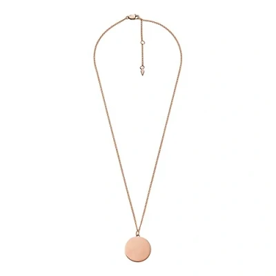 Image of Fossil Necklace for Women Drew, Length: 460mm+55mm, Width: 21.5mm, Height: 21.5mm Rose Gold Stainless Steel Necklace, JF04386791