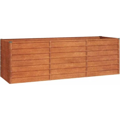 Image of vidaXL Garden Raised Bed Rusty 240x80x77 cm Corten Steel